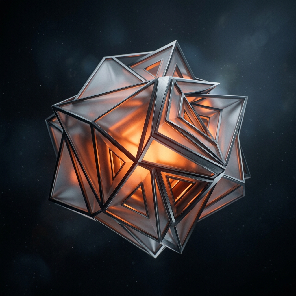 3D abstract glass shape representing robust custom SaaS and technology ecosystem